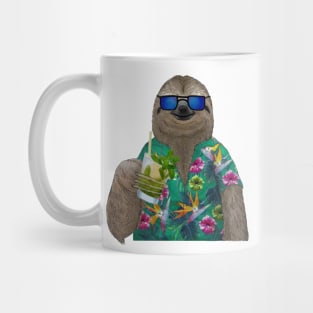 Sloth on summer holidays drinking a mojito Mug